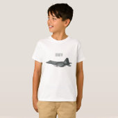 戦闘機の漫画イラストレーション Tシャツ (正面フル)