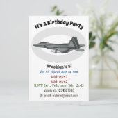 戦闘機の漫画イラスト 招待状 (スタンド正面)