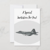 戦闘機の漫画イラスト 招待状 (裏面)