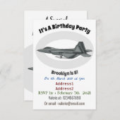 戦闘機の漫画イラスト 招待状 (正面/裏面)