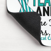 戦闘機の生存者のための子宮頸癌・のティール(緑がかった色)の白 マウスパッド (コーナー)