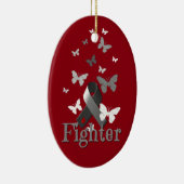 戦闘機の糖尿病の認識度のリボン セラミックオーナメント (右)