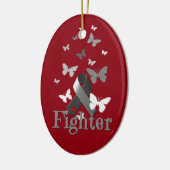 戦闘機の糖尿病の認識度のリボン セラミックオーナメント (左)