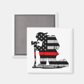 戦闘機の細い赤い線を混練中 マグネット (正面/裏面)