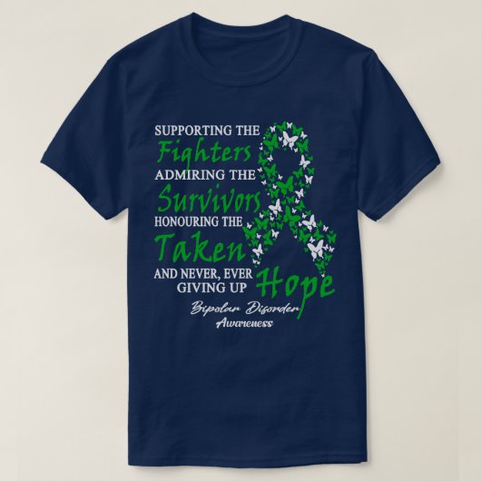 戦闘機を支える双極性障害認識度 Tシャツ (デザイン正面)