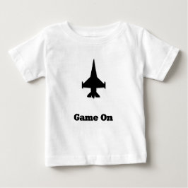 戦闘機ジェットゲームオン ベビーTシャツ