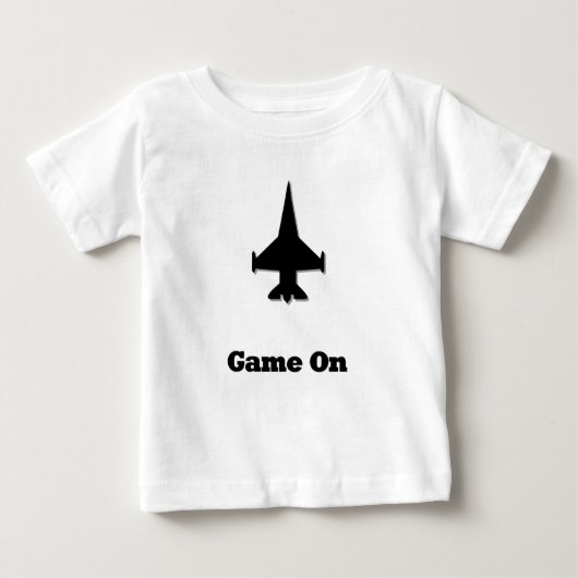 戦闘機ジェットゲームオン ベビーTシャツ (正面)
