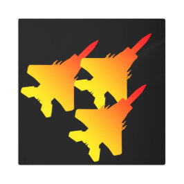 戦闘機ジェット戦隊16"x16"メタルアート メタルプリント