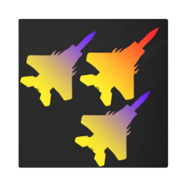 戦闘機ジェット戦隊16"x16"メタルアート メタルプリント