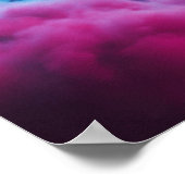 戦闘機ジェット機が雲のポスターの上カラフルに ポスター (角)