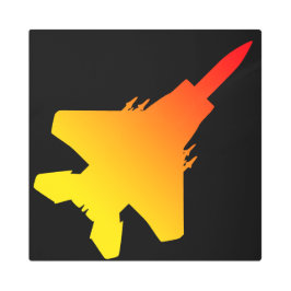 戦闘機16" x16"金属の芸術 メタルプリント