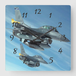 戦闘機 スクエア壁時計