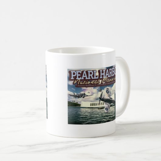 戦闘機 – パールハーバー国民記念碑 コーヒーマグカップ (正面右)