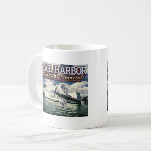 戦闘機 – パールハーバー国民記念碑 コーヒーマグカップ (正面左)