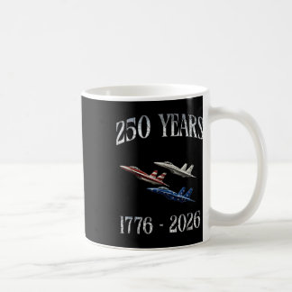 戦闘機 フラッグ 250周年 1776-2026 250回目の誕生日 コーヒーマグカップ