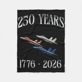 戦闘機 フラッグ 250周年 1776-2026 250歳の誕生日 フリースブランケット