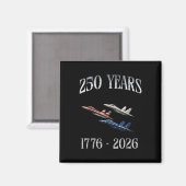 戦闘機 フラッグ 250周年 1776-2026 250th 誕生日 マグネット (正面/裏面)