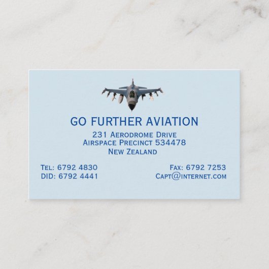 戦闘機 名刺 (裏面)