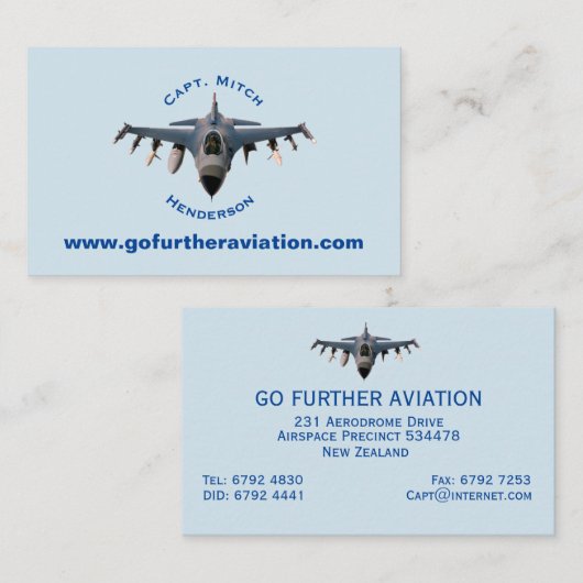 戦闘機 名刺 (正面/裏面)