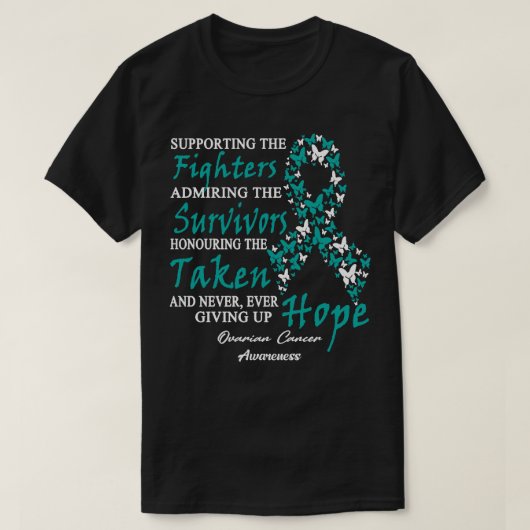 戦闘機Bを支える卵巣がん認識度 Tシャツ (デザイン正面)