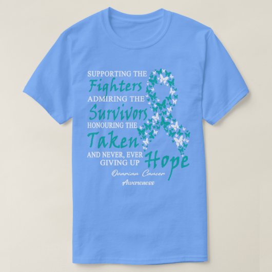 戦闘機Bを支える卵巣がん認識度 Tシャツ (デザイン正面)