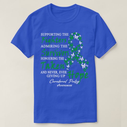 戦闘機Bを支える脳麻痺認識度 Tシャツ (デザイン正面)