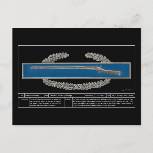 戦闘歩兵バッジ(テクニカル) ポストカード (正面)