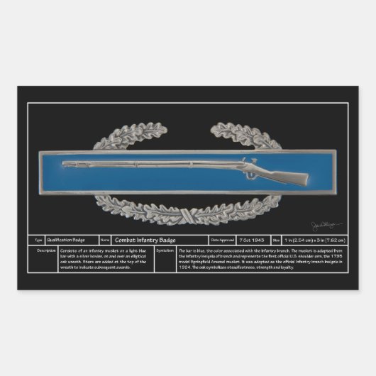 戦闘歩兵バッジ(テクニカル) 長方形シール (正面)