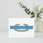 戦闘歩兵バッジCIB陸軍退役軍人 ポストカード (スタンド正面)