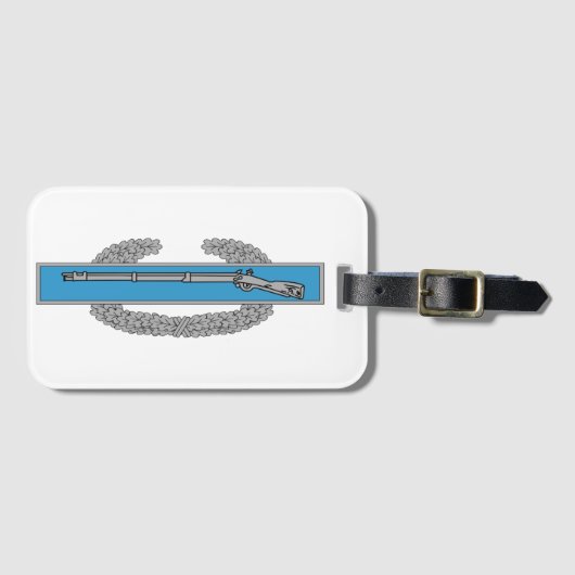 戦闘歩兵バッジCIB陸軍退役軍人 ラゲッジタグ (正面横)