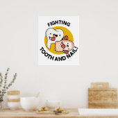 戦闘歯および爪、 ネイルおもしろいボクシングパン ポスター (キッチン)