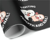 戦闘歯と爪、 ネイルおもしろいボクシングプンスダークBG ラッピングペーパー (ロールコーナー)