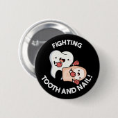戦闘歯と爪、 ネイルおもしろいボクシングプンスダークBG 缶バッジ (正面&裏面)