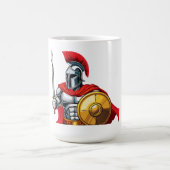 戦闘準備の剣と盾を持つ戦士 コーヒーマグカップ (中央)