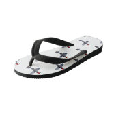 戦闘爆撃機の漫画イラストレーション キッズビーチサンダル (アングル)