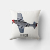 戦闘爆撃機の漫画イラストレーション クッション (裏面)