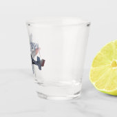 戦闘爆撃機の漫画イラストレーション ショットグラス (右)