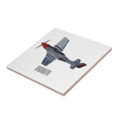 戦闘爆撃機の漫画イラストレーション タイル (側面)