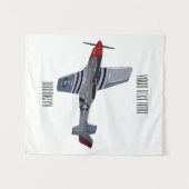 戦闘爆撃機の漫画イラストレーション タペストリー (正面(横))