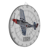 戦闘爆撃機の漫画イラストレーション ダーツボード (正面左)