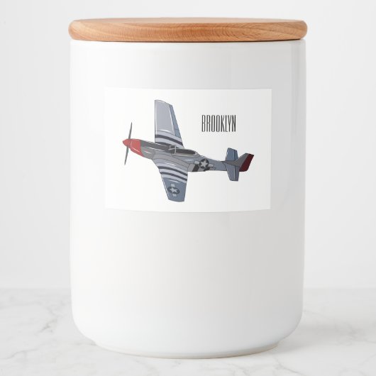 戦闘爆撃機の漫画イラストレーション フードラベル (正面)