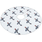 戦闘爆撃機の漫画イラストレーション ブラッシュドポリエステルツリースカート (アングル)