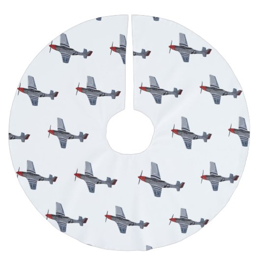 戦闘爆撃機の漫画イラストレーション ブラッシュドポリエステルツリースカート (正面)