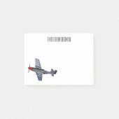 戦闘爆撃機の漫画イラストレーション ポストイット (正面)