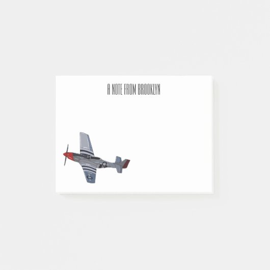 戦闘爆撃機の漫画イラストレーション ポストイット (正面)