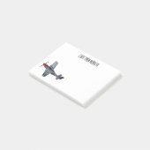 戦闘爆撃機の漫画イラストレーション ポストイット (アングル)