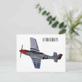 戦闘爆撃機の漫画イラストレーション ポストカード (スタンド正面)