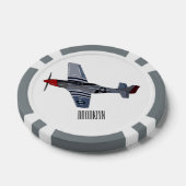 戦闘爆撃機の漫画イラストレーション ポーカーチップ (シングル)