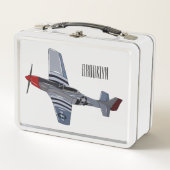 戦闘爆撃機の漫画イラストレーション メタルランチボックス (正面)