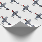 戦闘爆撃機の漫画イラストレーション ラッピングペーパー (角)